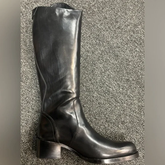 Jil Sander Leather Knee-High Riding Boots - Black - Picture 4 of 9